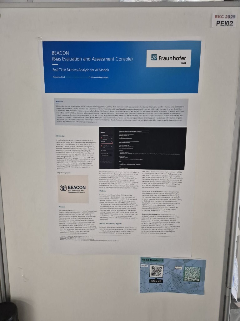 BEACON poster displayed at EKC 2025 (Fraunhofer IAO).